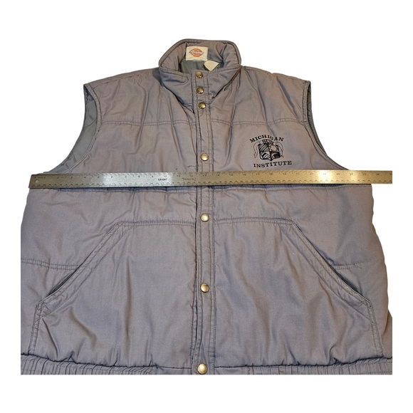 Vintage Dickies Puffer Vest Brass Button Down - Picture 7 of 12